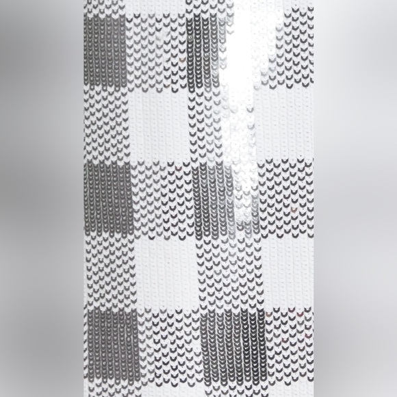 CAROLINA HERRERA Sequin Gingham Check Minidress w Long Sleeves - size 12 - NWT - Picture 15 of 15